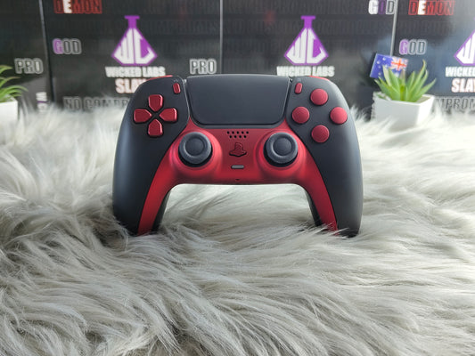 24HR Crimson Red TMR Pro Controller + 4 ridescent Metal Paddles