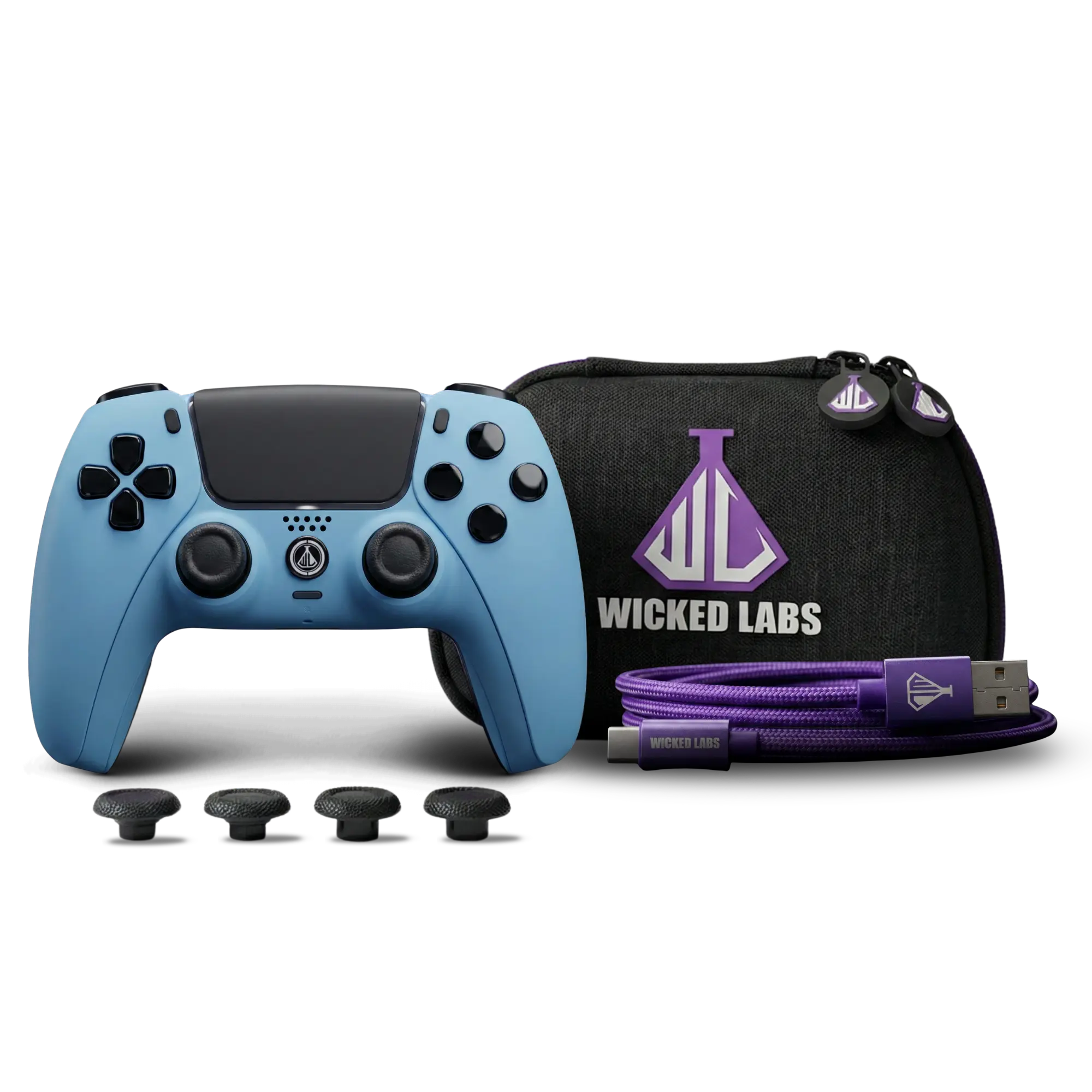 Light blue custom PS5 controller