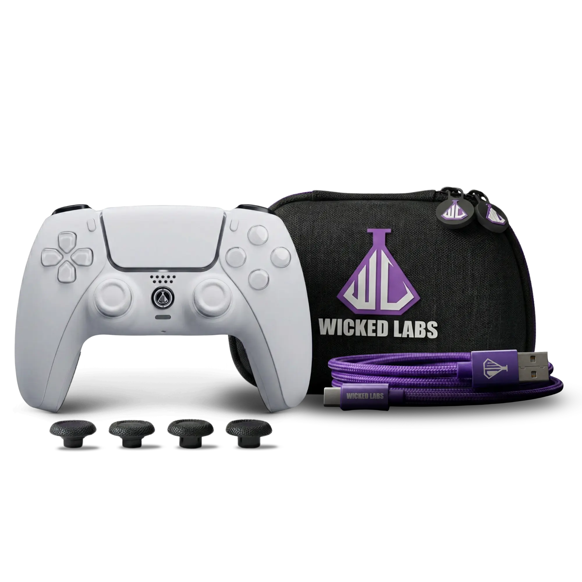 White custom PS5 controller