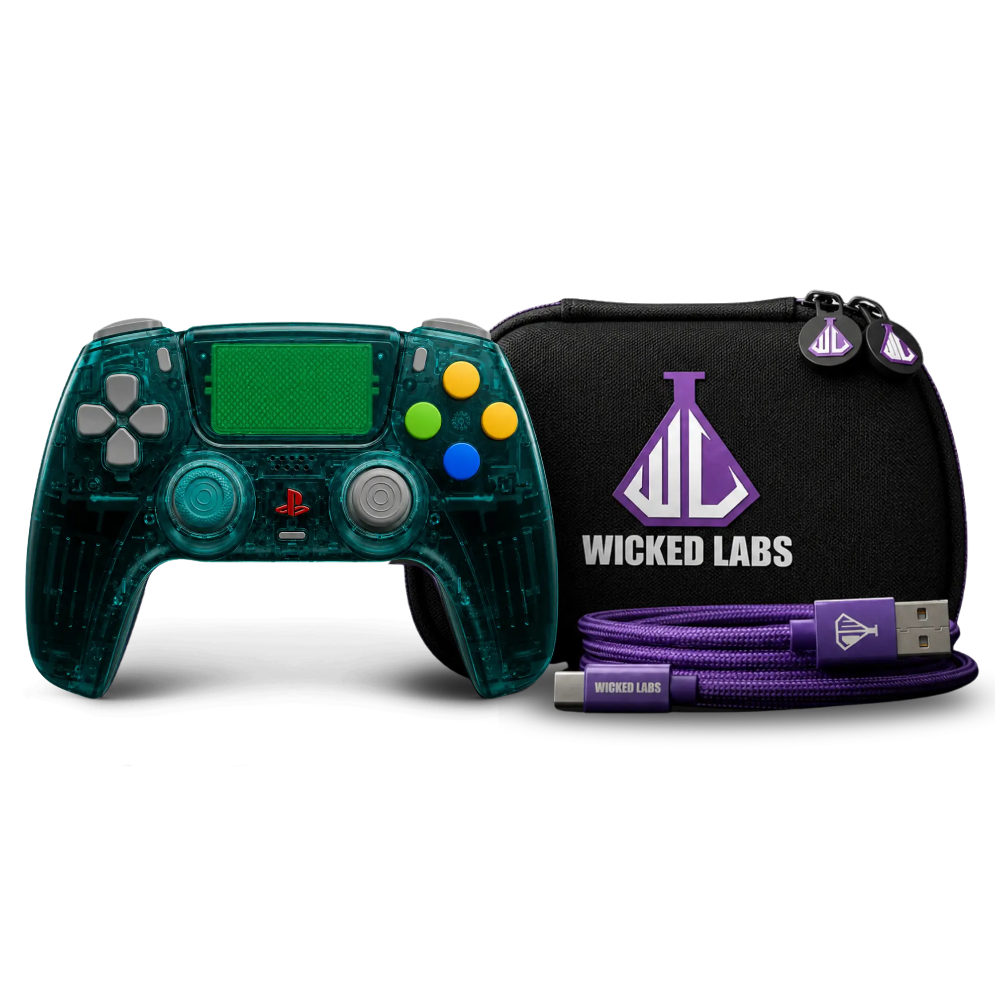 Retro Aqua PS5 Controller